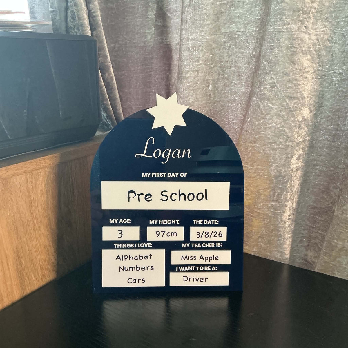 Personalised First Day of School Keepsake Plaques