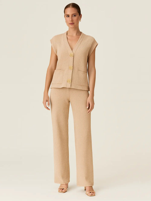 3-Gold Button Short Sleeve Set