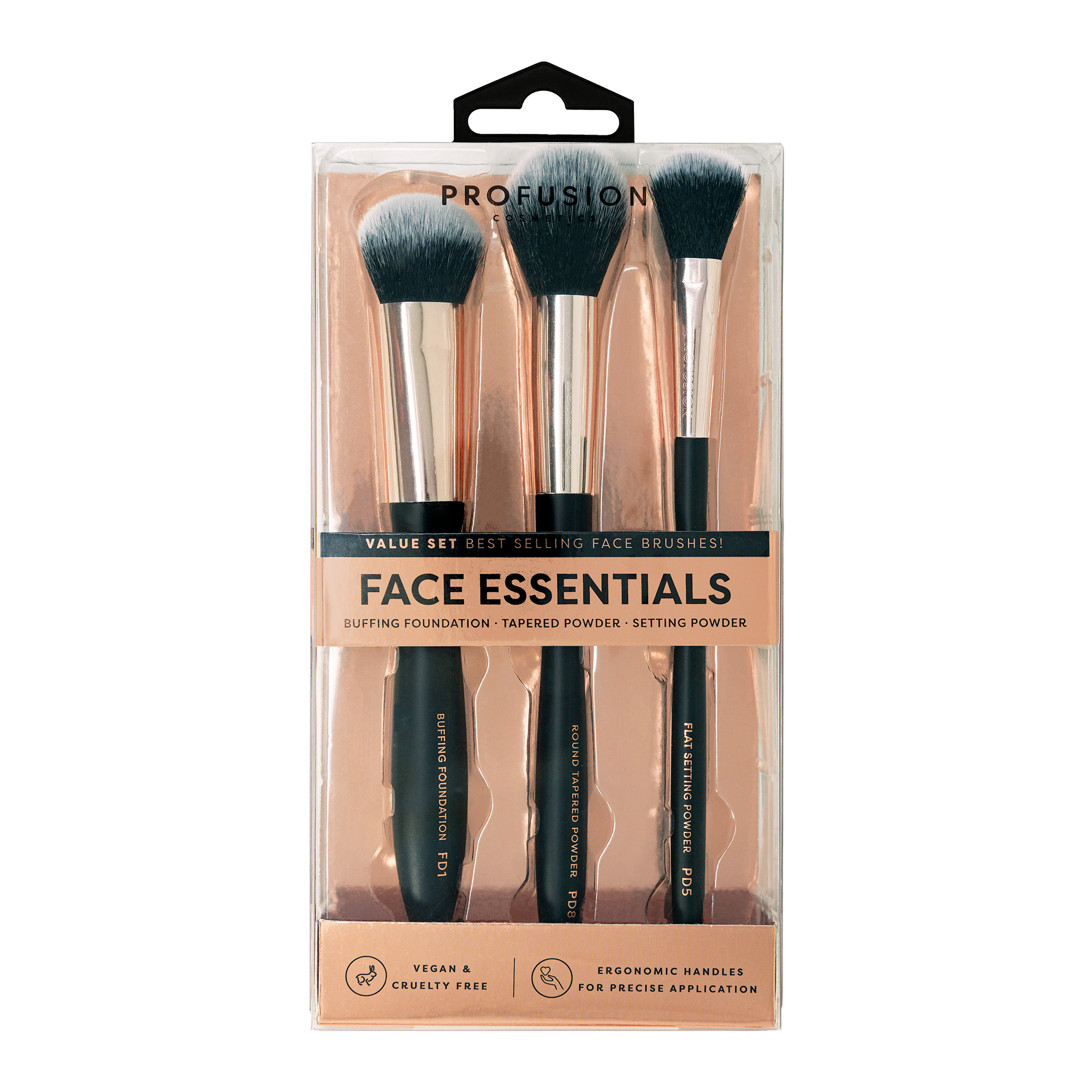 Face Essential - 3PC  Face Brush Set
