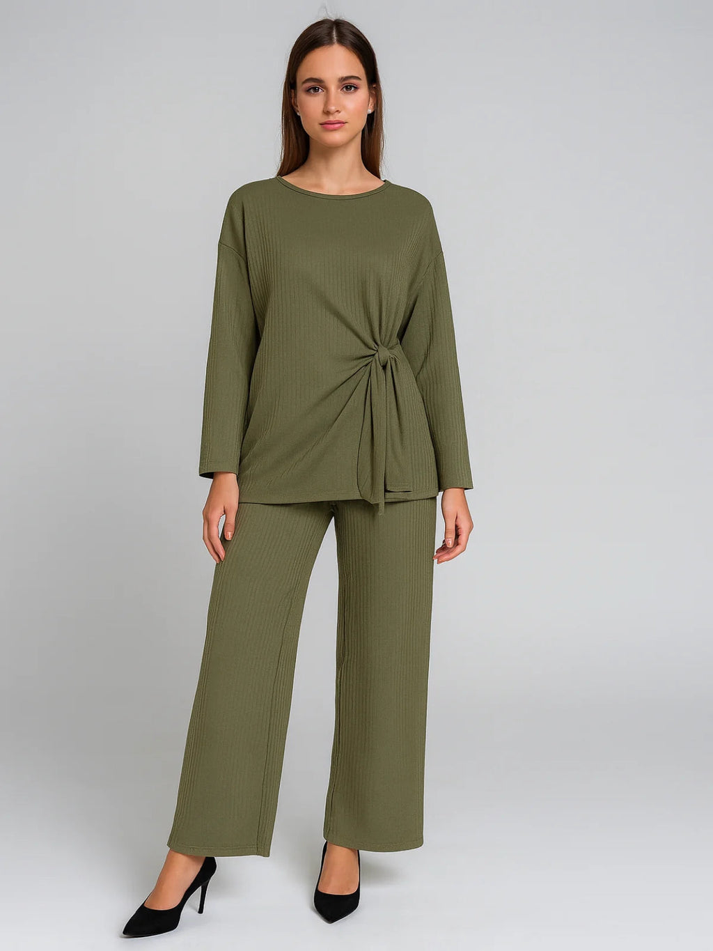 Ladies Long Sleeve Side Tie Set