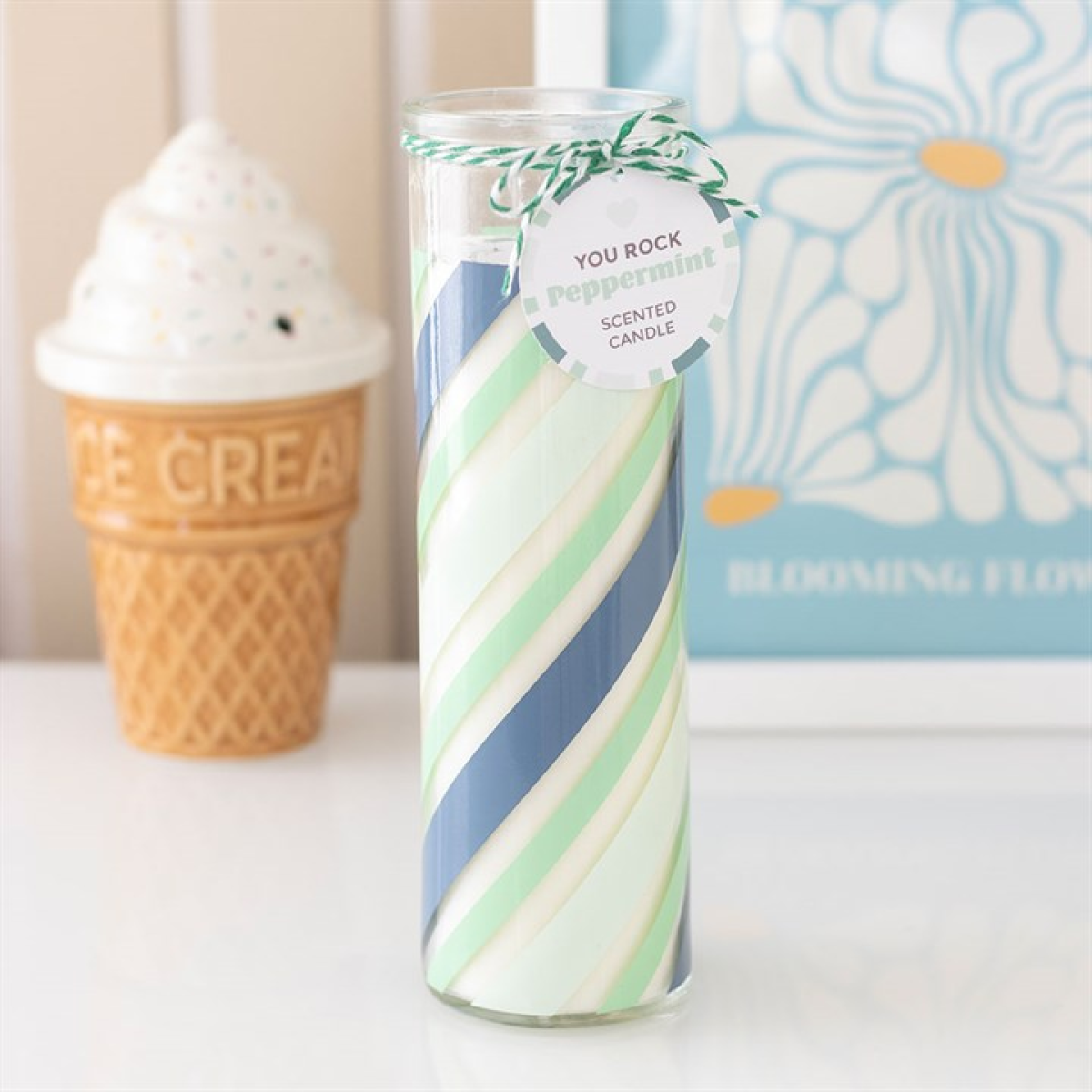 Candy Stripe Peppermint Tube Candle