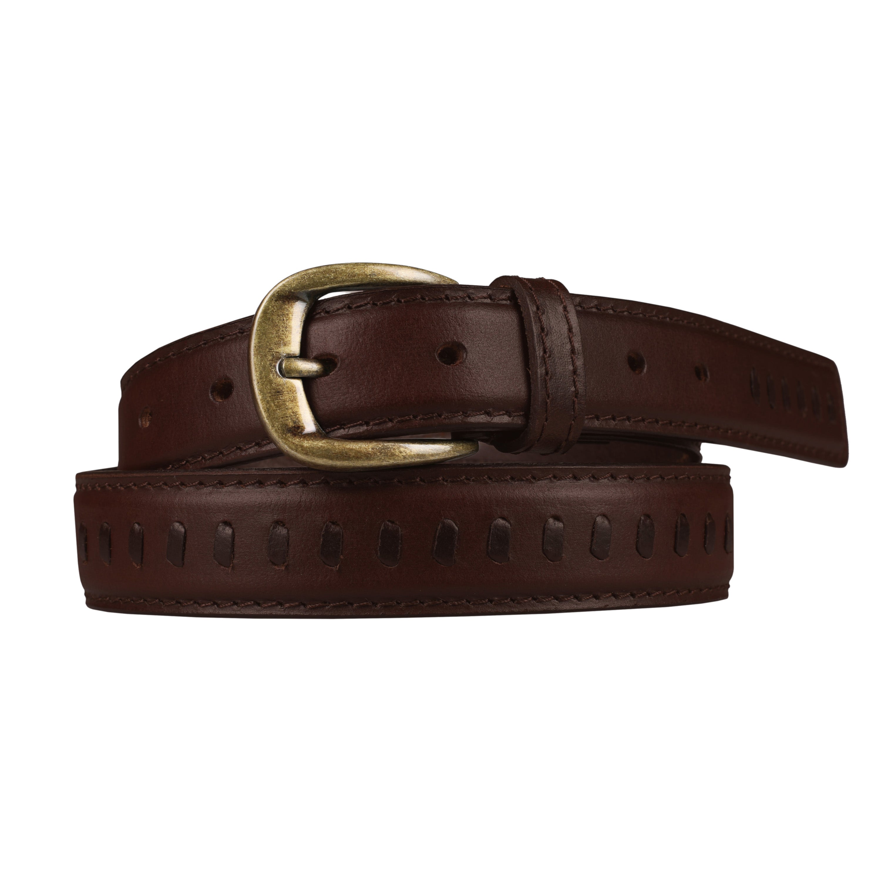 Outback 1.25" Wide Straight Stitch Full Grain Leather Belt
